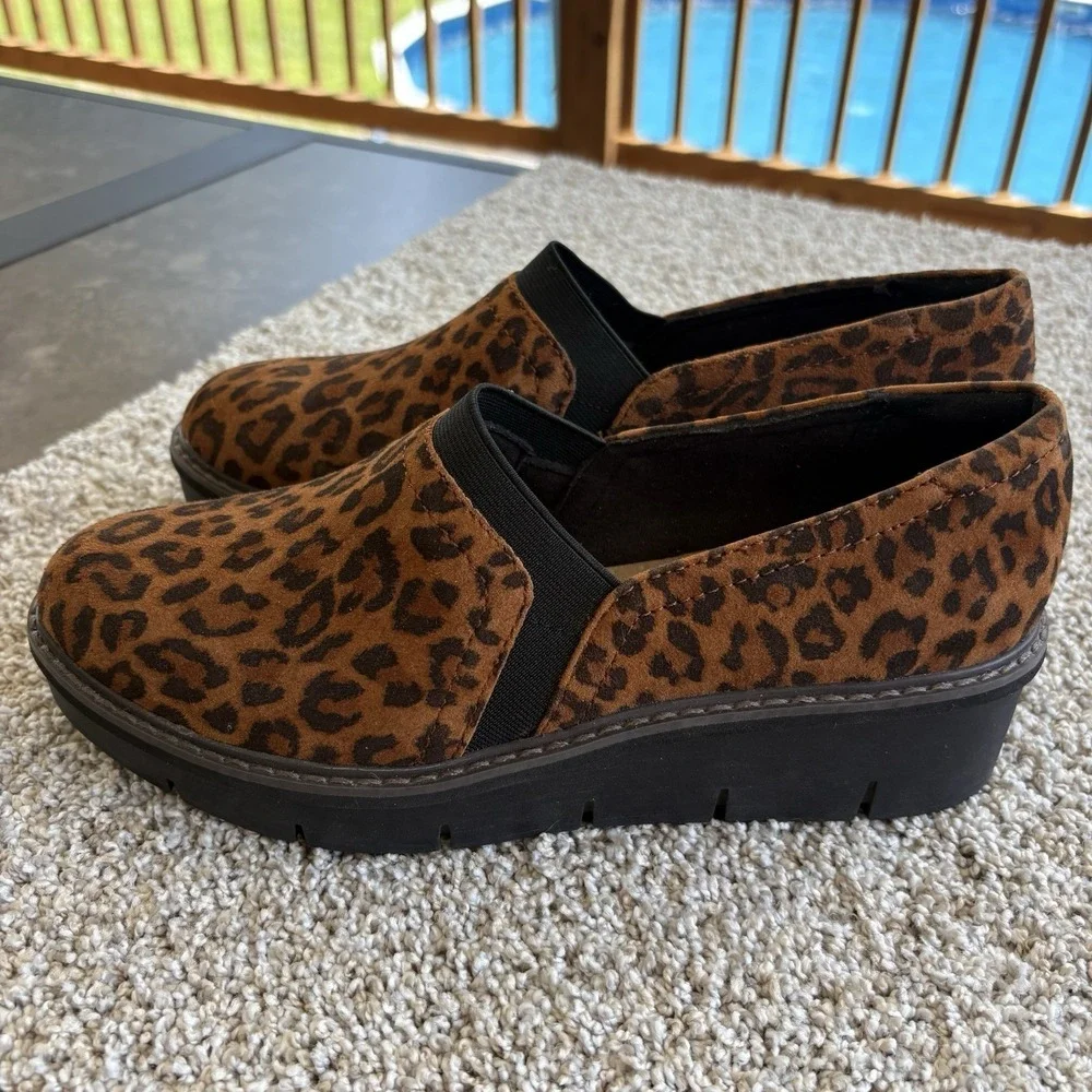 Clarks Airabell Mid Leopard Print Wedges‎ Women's 8 M UK 5.5 D